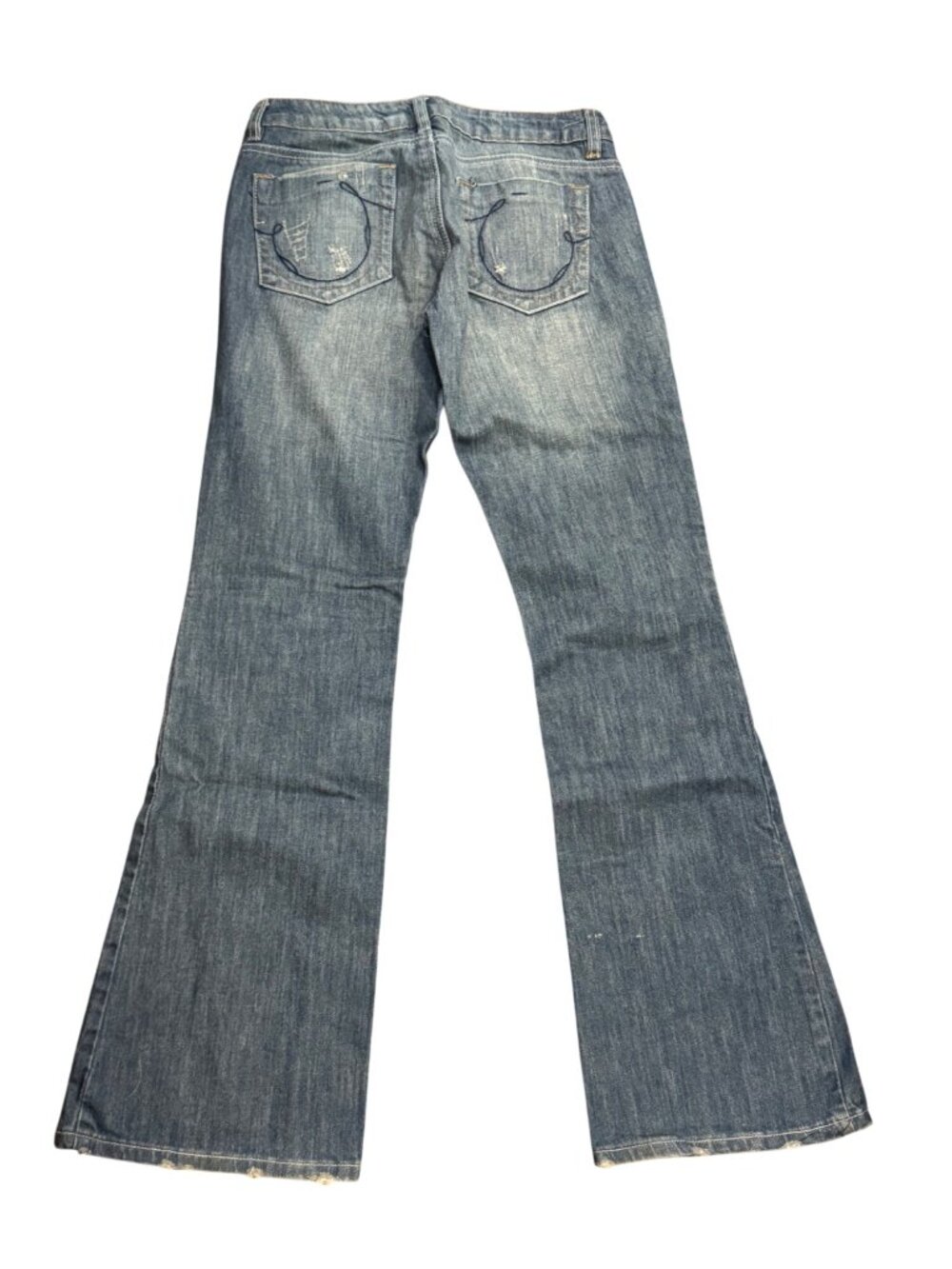 Arizona Jean Co. Womens Distressed Flare Denim Jeans Size 5 Medium Wash Pre-Owne - Picture 2 of 4